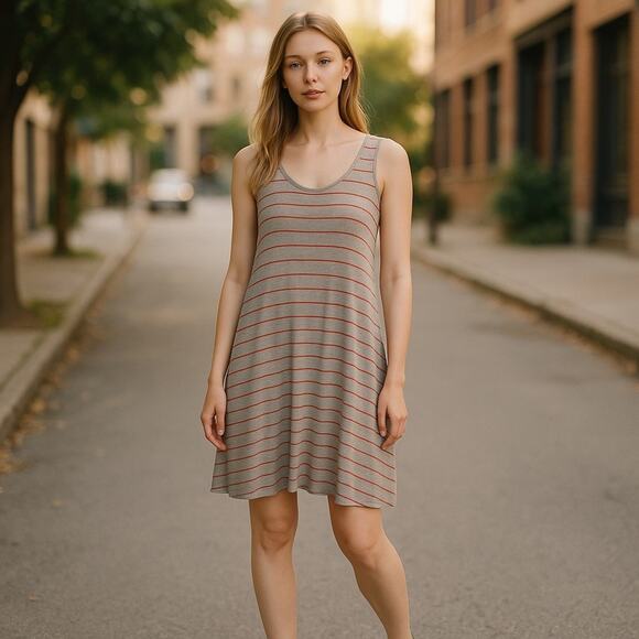 Marc New York Performance Sleeveless Asymmetrical Striped Sundress Size Large - Picture 14 of 14